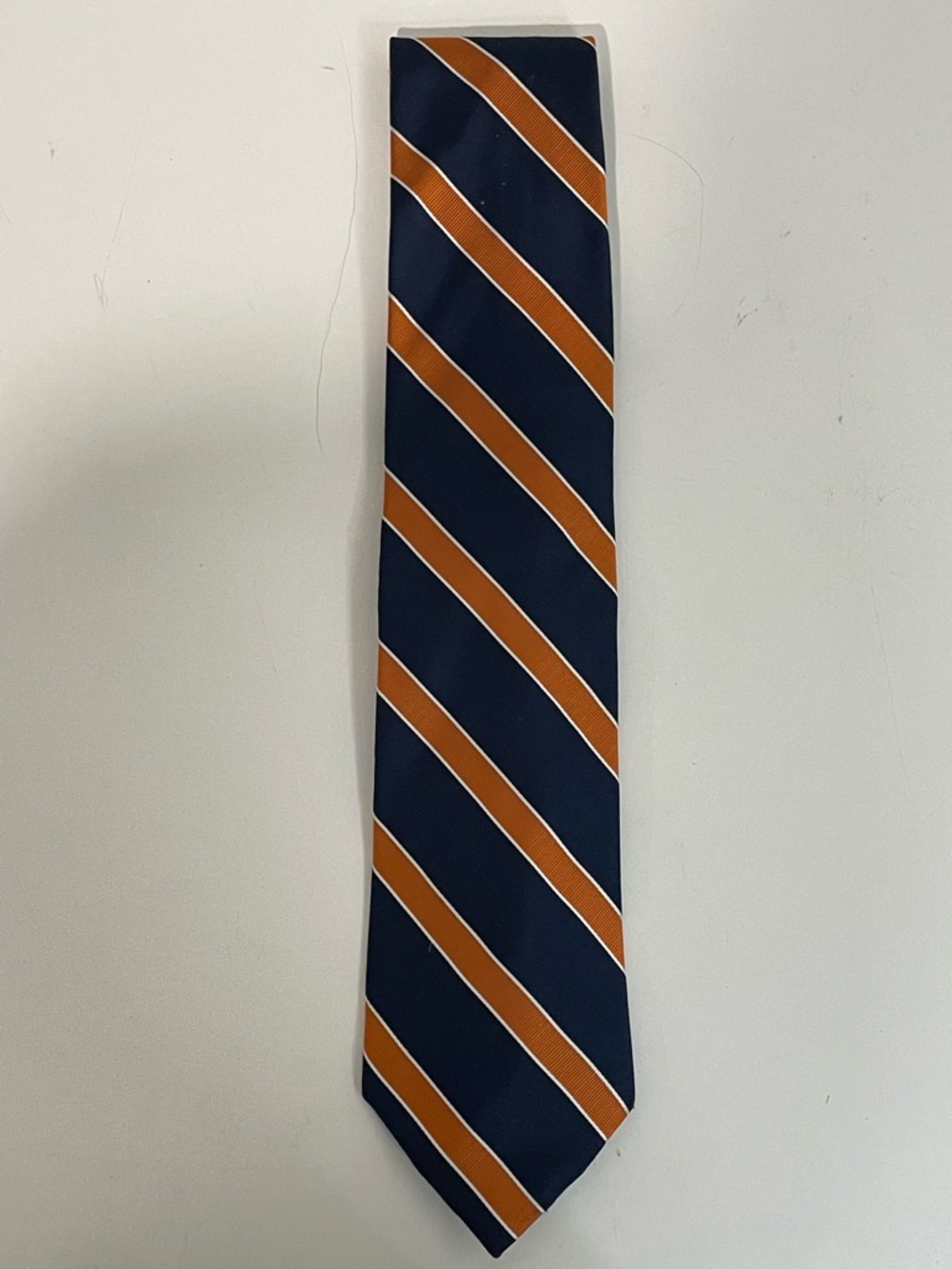 Vintage Tommy Hilfiger Navy and Orange Repp stripe 100% Silk Tie